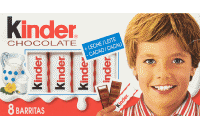 KINDER CHOCOLATE 8 BARRITAS ESTUCHE 100 G.