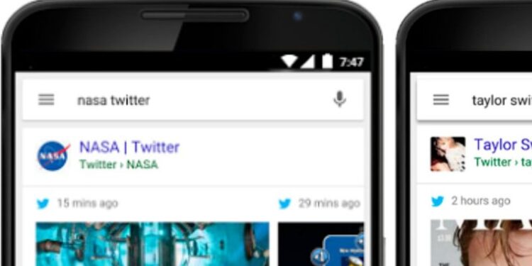 Google muestra tuits en búsquedas móviles