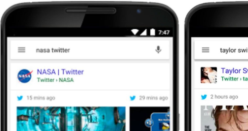 Google muestra tuits en búsquedas móviles
