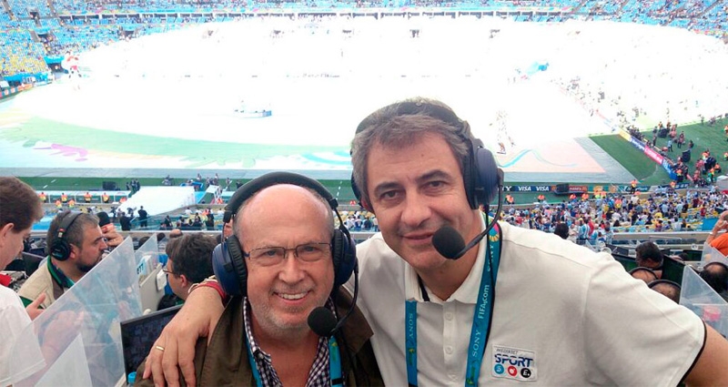 Manolo Oliveros y Manolo Lama en el último Mundial de Fútbol de Brasil 2014