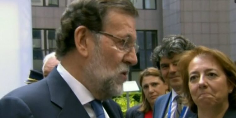 Mariano Rajoy en su comparecencia en Bruselas ante los periodistas