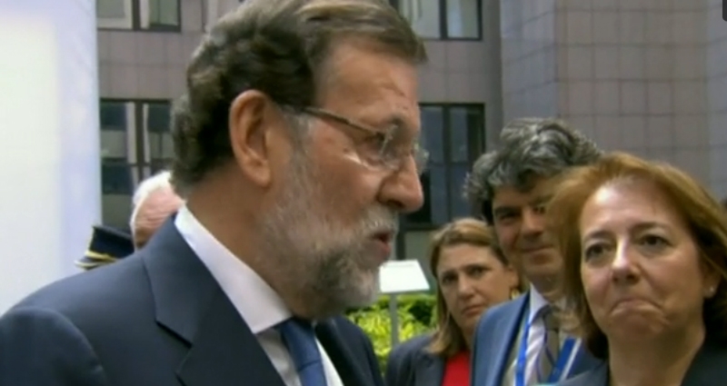 Mariano Rajoy en su comparecencia en Bruselas ante los periodistas