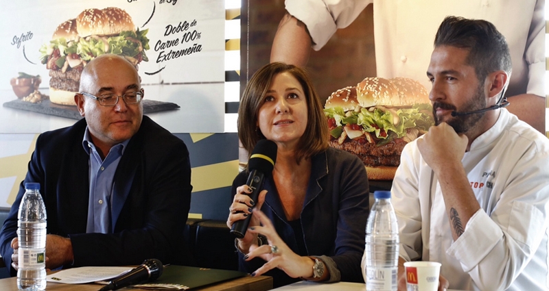 Miguel Granado, Marketing McDonald’s España, Mar Onrubia, Manager de Comunicación de McDonald’s España, y Javier García Peña, de Top Chef