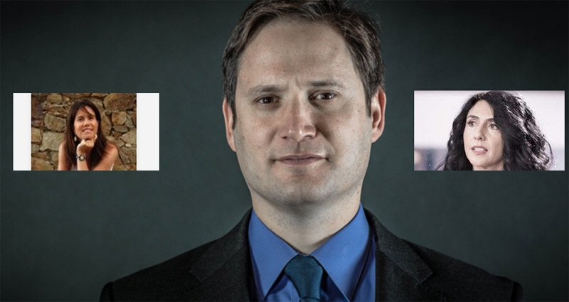 Paul G. Tobin junto a Cristina Langarika (izq) y Ana Ortas (dcha.)