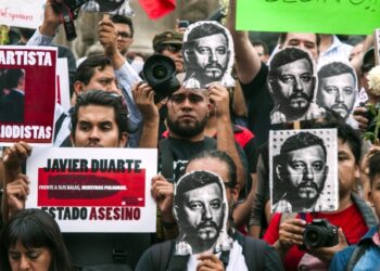 Manifestación por la muerte del periodista mexicano Ruben Espinosa