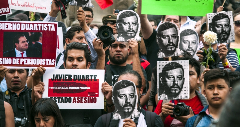 Manifestación por la muerte del periodista mexicano Ruben Espinosa