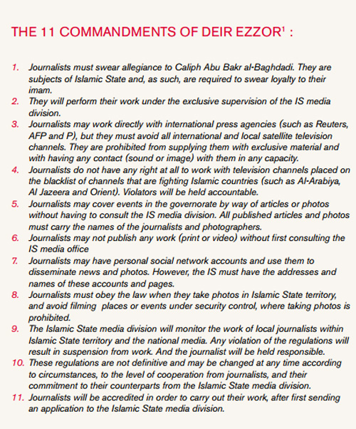11 mandamientos yihad periodismo