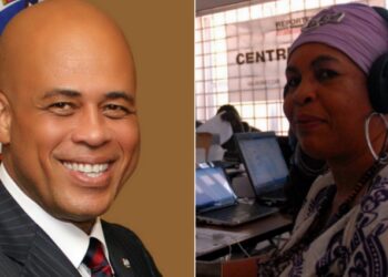 Michel Martelly, presidente de Haití, y la periodista Liliane Pierre Paul