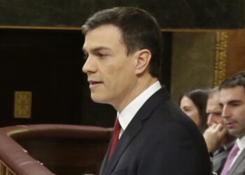 Pedro Sánchez durante el discurso de investidura