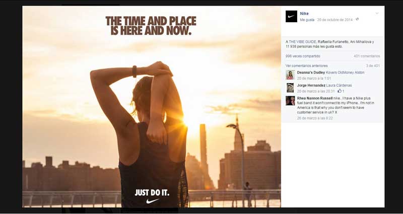 Facebook Estrategia Nike