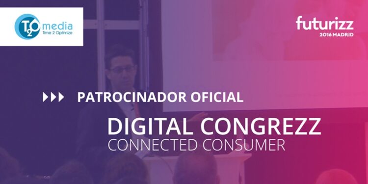 Cartel publicitario del Digital Congrezz con T2O media como patrocinador.