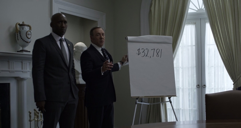 Una escena de la serie 'House of cards' en la que aparece el lobbista Remy Danton.