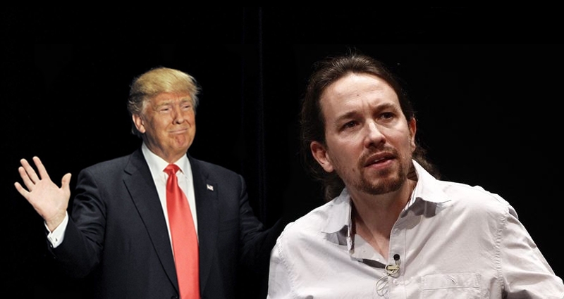 Donald Trump, candidato republicano a la Casa Blanca y Pablo Iglesias, candidato de Podemos a la presidencia del Gobierno.