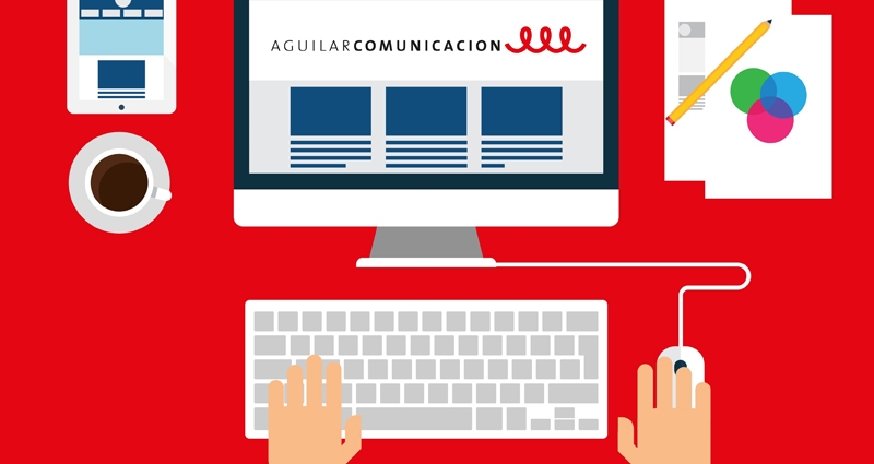 El logo de la agencia Aguilar Comunicación en un montaje. FOTO: Aguilar Comunicación.