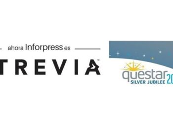 El logo de la agencia de Comunicación ATREVIA y el de los Questar Awards.