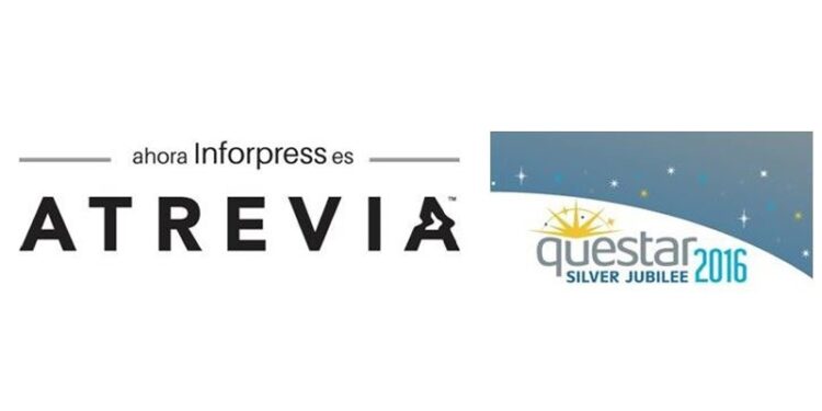 El logo de la agencia de Comunicación ATREVIA y el de los Questar Awards.