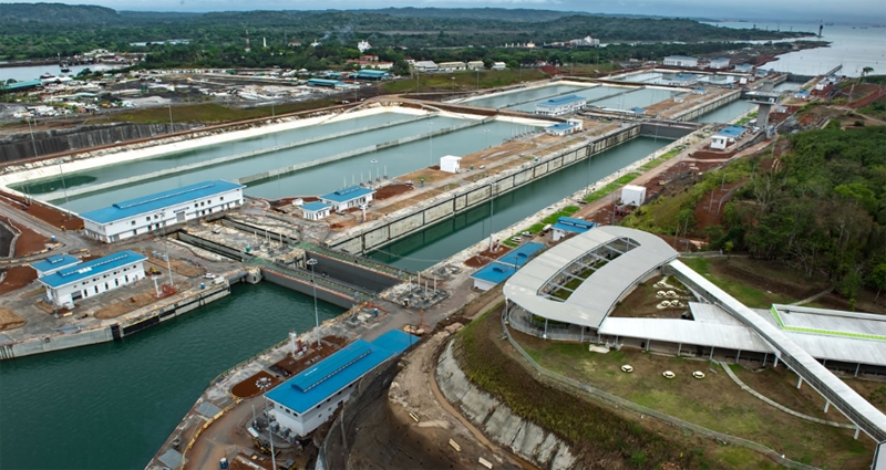 Vista general de la ampliación del Canal de Panamá