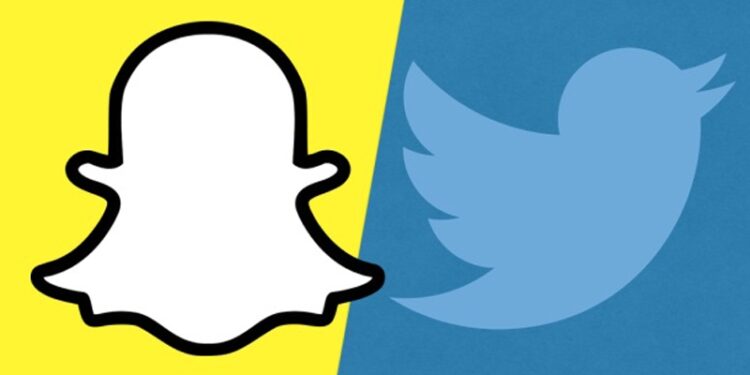 Los logos de Twitter y Snapchat. FOTO: heyav.com