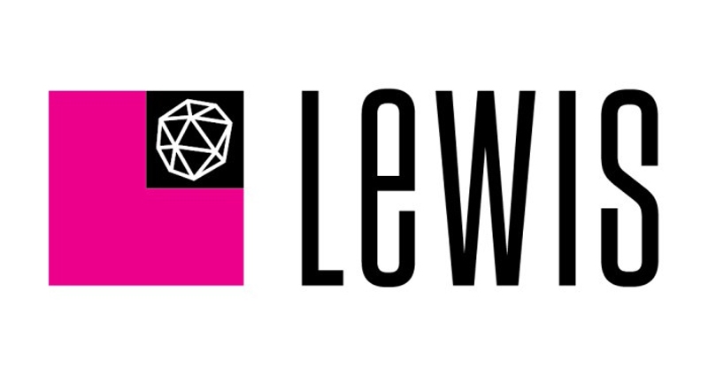 El logo de la agencia de Comunicación LEWIS.