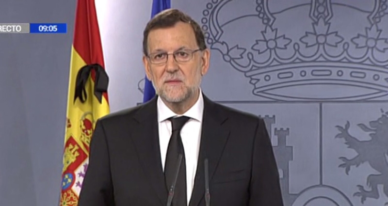 Mariano Rajoy, presidente en funciones, durante su comparecencia para valorar el atentado de Niza.