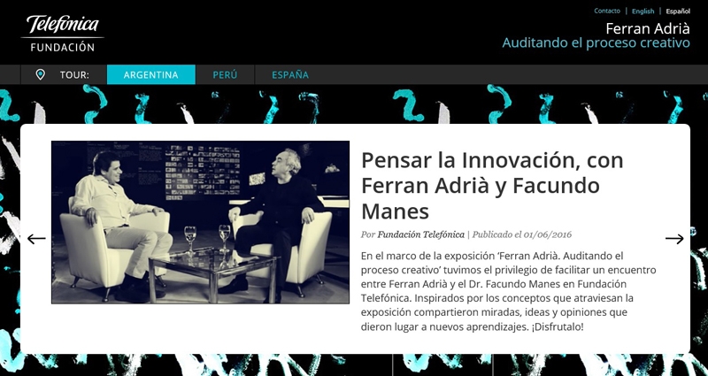 Captura de pantalla de la web que promociona la exposición de la Fundación Telefónica. FOTO: ferranadria.fundaciontelefonica.com