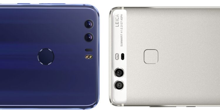 Honor 8 a la izquierda, Huawei P9 a la derecha.