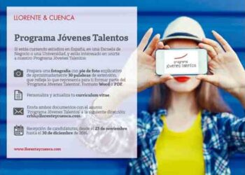 Cartel promocional de la XI edición del 'Programa Jóvenes Talentos' de Llorente & Cuenca