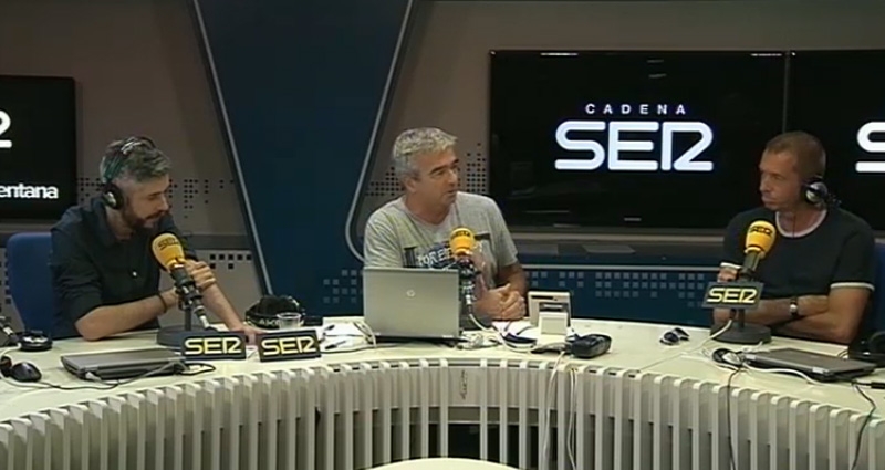 Dani Garrido, Carles Francino y Manu Carreño durante una entrevista en 'La Ventana' (Cadena SER)