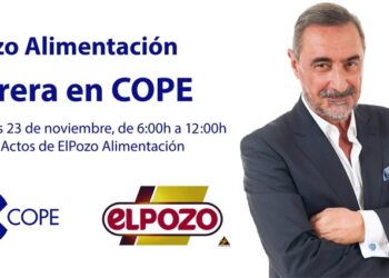 Carlos Herera en el cartel promocional de su visita a la fábrica de El Pozo