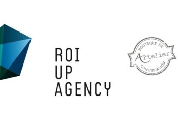 Los logos de ROI UP Agency y Artelier Comunicación.