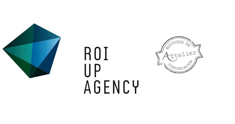 Los logos de ROI UP Agency y Artelier Comunicación.