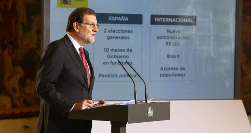 Mariano Rajoy en la rueda de prensa tras el último Consejo de Ministros