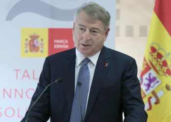 El presidente de RTVE, José Antonio Sánchez, en el acto de presentación de ‘Spain Everywhere, España en todo el mundo’