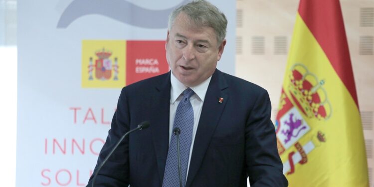 El presidente de RTVE, José Antonio Sánchez, en el acto de presentación de ‘Spain Everywhere, España en todo el mundo’