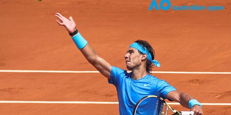 Rafa Nadal durante su participación en el Open de Australia 2017