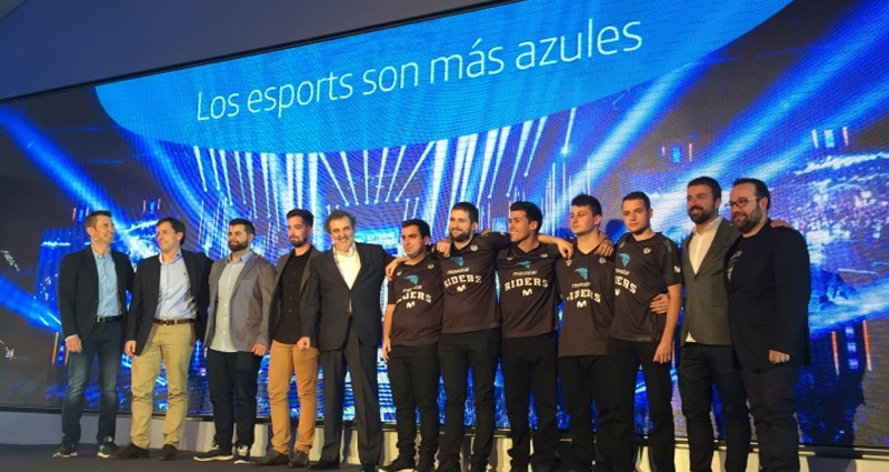 Imagen de la presentación de la alianza de Telefónica y ESL y los Movistar Raptors en el Matadero (Madrid)
