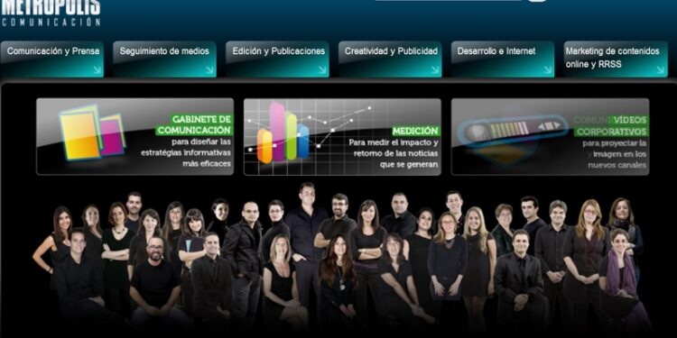 Un pantallazo de la web de la agencia de comunicación Metrópolis.