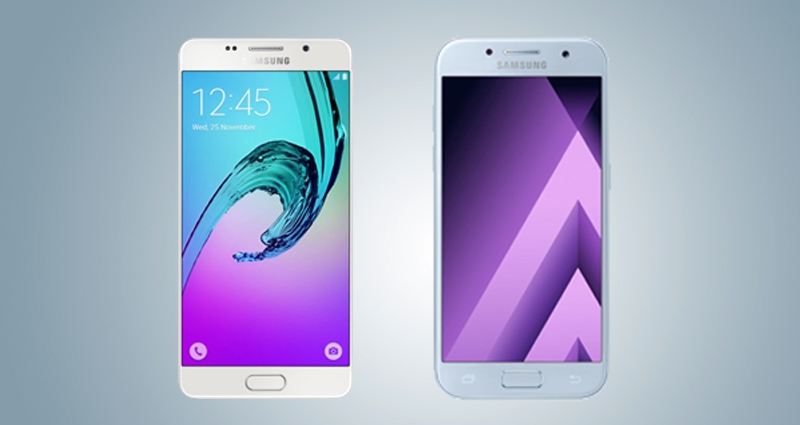 A la izquierda el Galaxy A5 (2016) y a la derecha el Galaxy A5 (2017)
