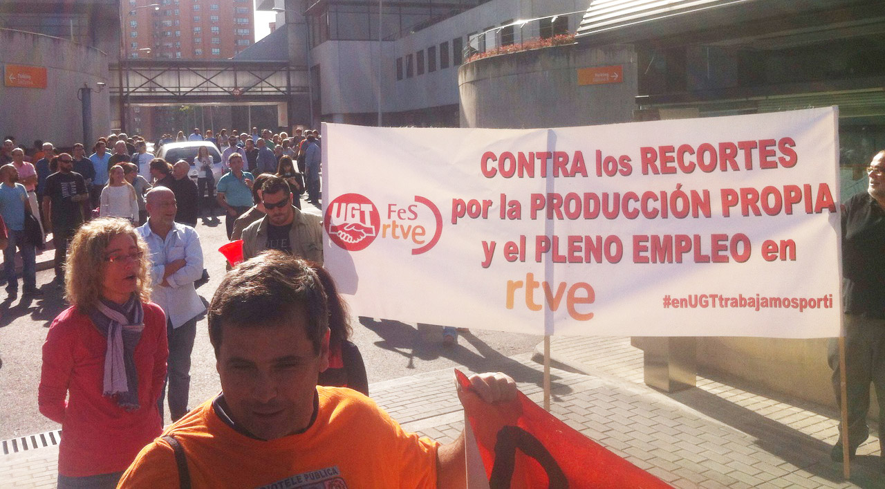 Huelga a favor de la producción propia RTVE (Oct de 2014)