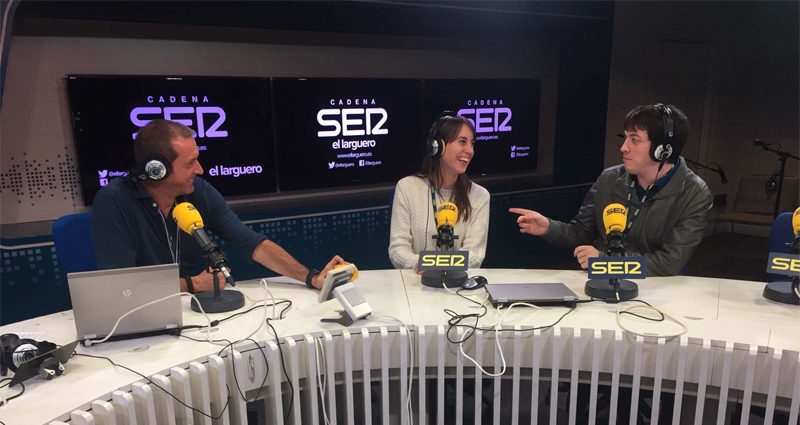 Manu Carreño, Keireth y Eider Díaz, durante la entrevista en 'El Larguero' (Cadena SER)