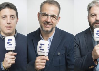 José Manuel Hernández Tallada, Fernando Ruiz y Miguel Ángel Méndez, presentadores 'Planeta Eurosport' (Foto Rafael Aparicio)