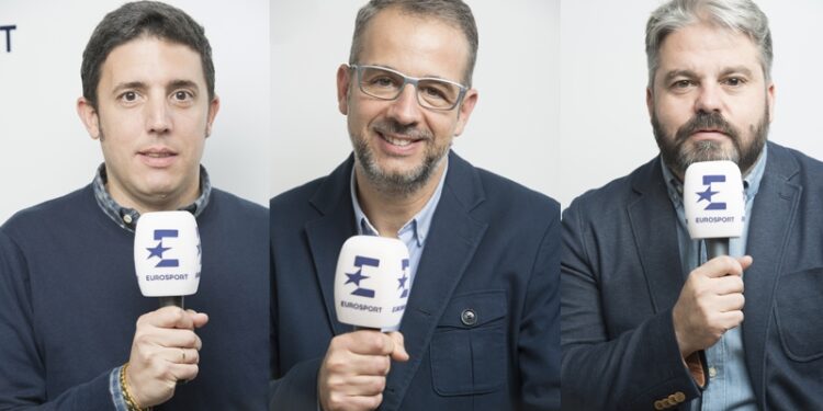 José Manuel Hernández Tallada, Fernando Ruiz y Miguel Ángel Méndez, presentadores 'Planeta Eurosport' (Foto Rafael Aparicio)