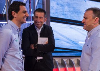 Pedro Martínez de la Rosa, Carlos Martínez y Julio Morales durante la presentación de la temporada 2017 de Movistar F1