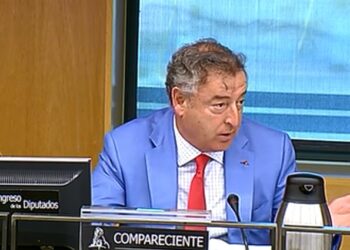 José Antonio Sánchez, presidente de RTVE, durante una de sus comparecencias en el Congreso