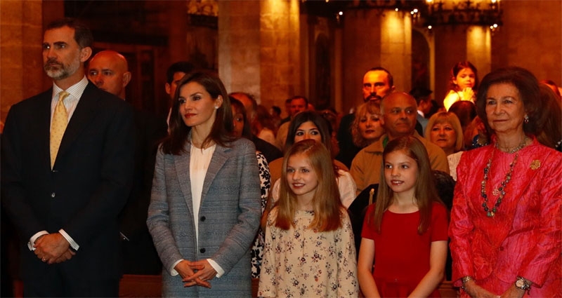 Imagen de la Familia Real en la Misa de Pascua en Palma de Mallorca