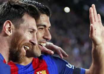 Leo Messi y Luis Suárez en una imagen compartida por el FC Barcelona en Twitter. FOTO: @FCBarcelona_es