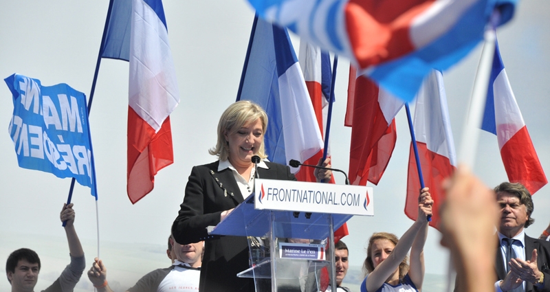 Marine Le Pen, candidata del Frente Nacional francés, durante un mitin. FOTO: Flickr.