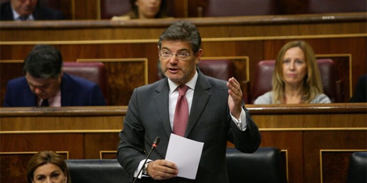 Rafael Catalá este miércoles en la sesión de control en el Congreso de los Diputados