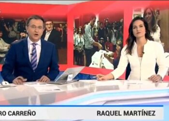 Pedro Carreño y Raquel Martínez, presentadores del Telediario fin de semana de La 1