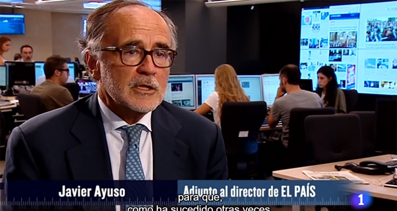 Javier Ayuso, director adjunto de 'El País' durante su intervención en 'Informe Semanal' (TVE)